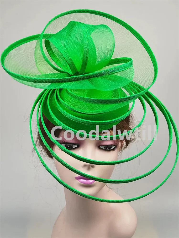 Church Fascinator Hat Wedding Mesh Headpiece Women Party Banquet Chapeau Cap Headband Ladies Party Tea Royal Ascot Pillbox Caps