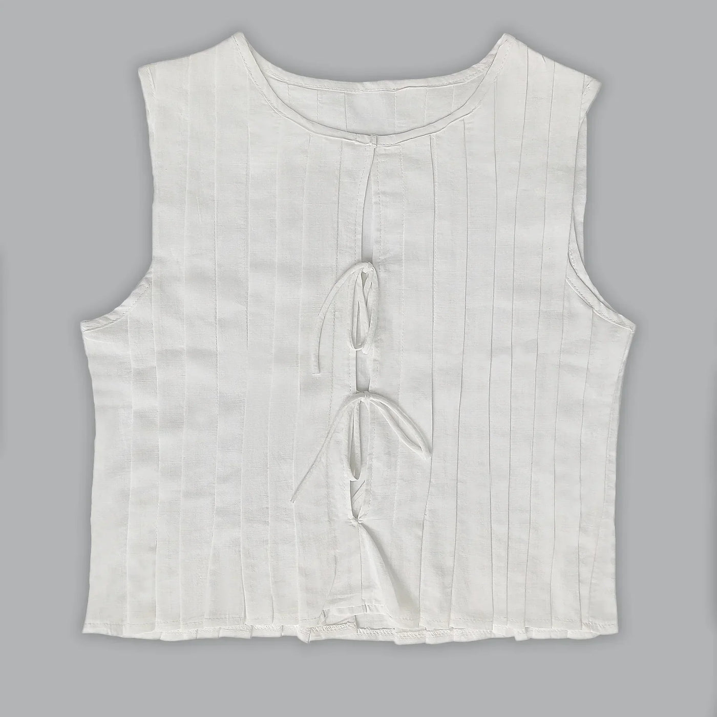 Fashion Bow Lace Up Linen Tops For Women