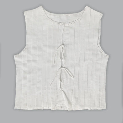 Fashion Bow Lace Up Linen Tops For Women