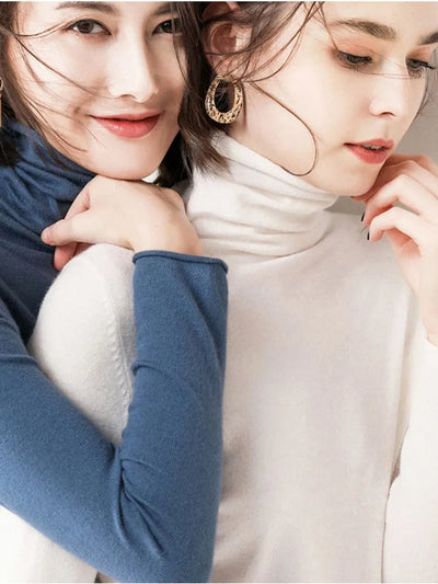 2025 Turtleneck Women Sweaters Autumn Winter Sweater Knitted Pullover Long Sleeve Woman Sweaters Tops Soft Jumper Pull Femme