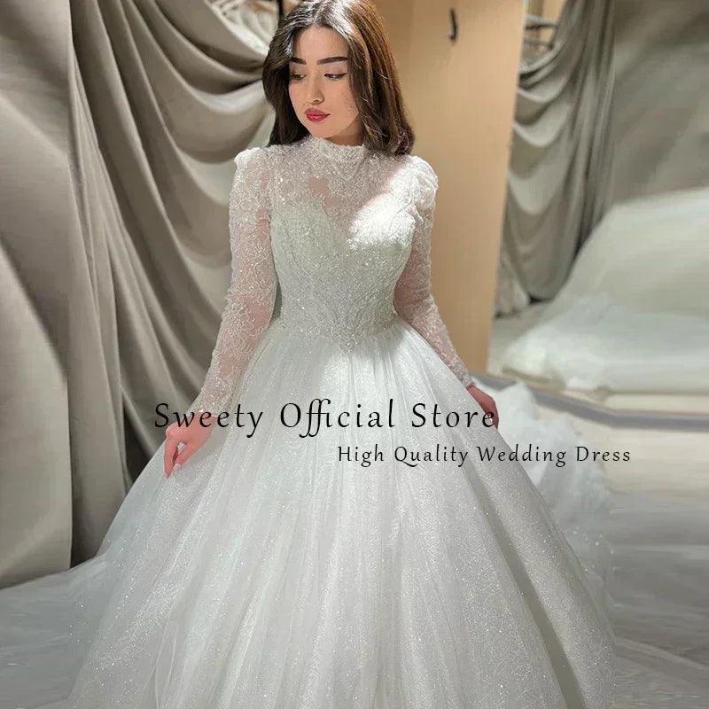 Wedding dress beading with embroidery lace sequins