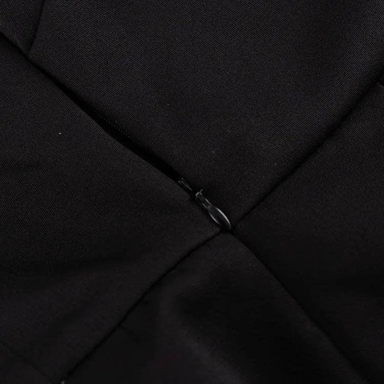 Doll Collar Casual Sheath Dresses for Women Autumn Long Sleeve Pullover Black and White Bodycon Knee Length Femme Fashion Dress