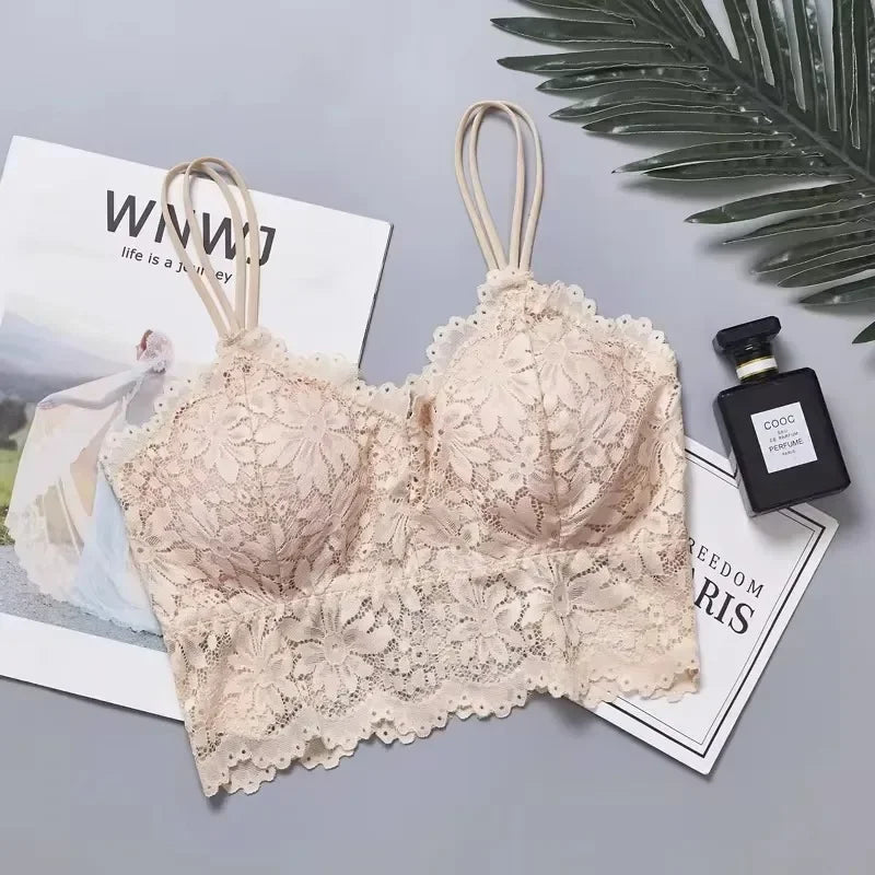 Women's Lace Bra Wireless Push
