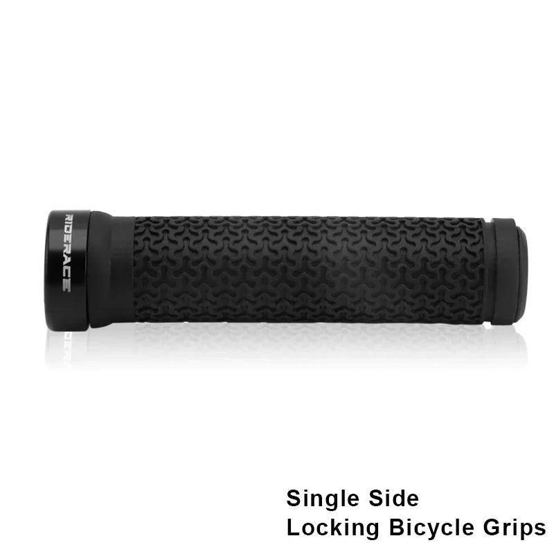 RIDERACE Bicycle Handle Bar Grips MTB Mountain Bike Single-sided Locking Handlebar Cover Rubber Non-slip Cycling Accessories