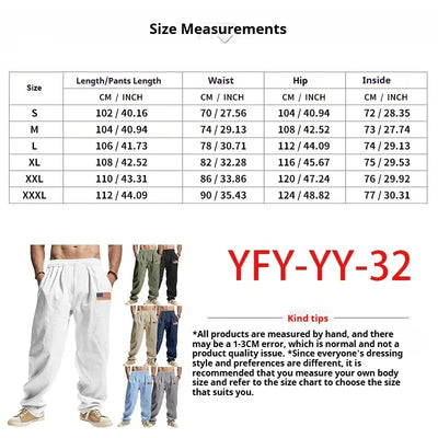Men's Linen Wide-leg Pants for All Seasons Hip-hop Street Fashion Casual Pants Loose and Versatile Breathable Trousers for Men
