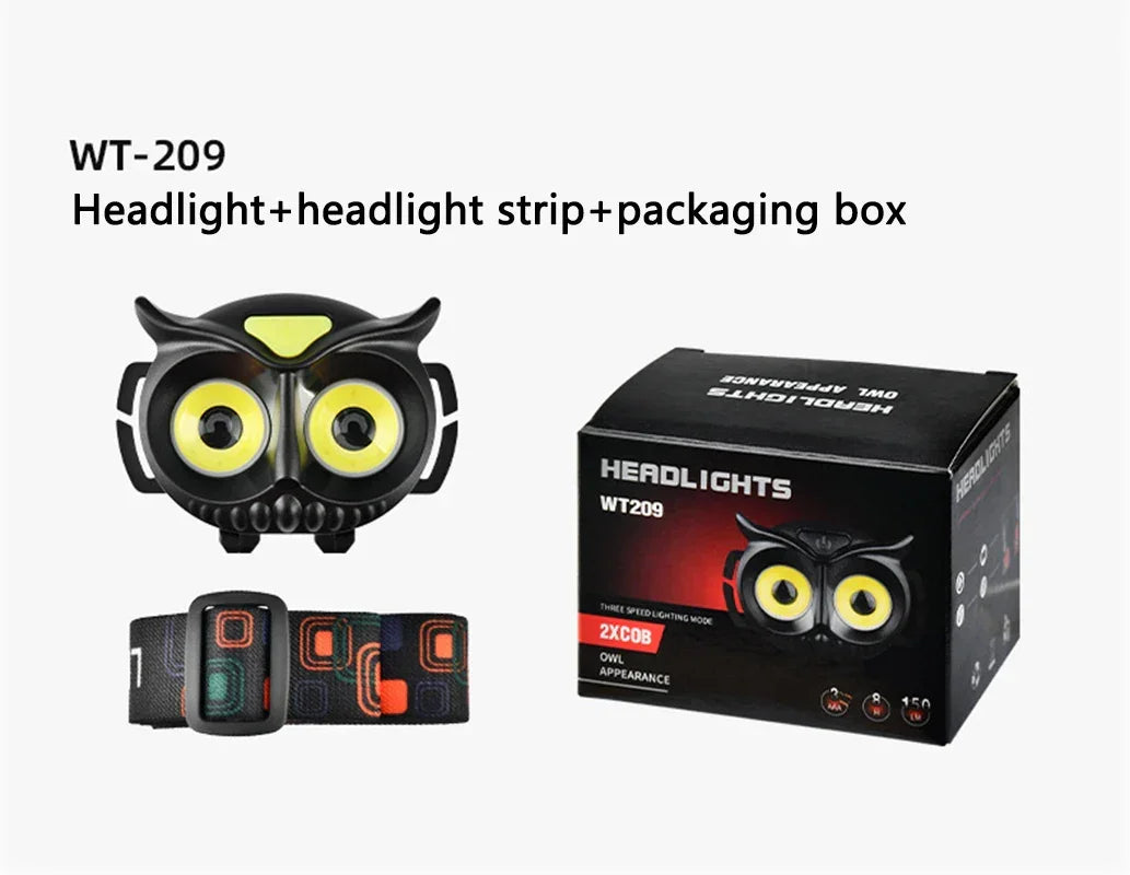 LiitoKala-Small Owl Headlamp, LH-208 209, Can Place 1.2V, 1.5V, AAA Outdoor Climbing Mountain Head Wearing Lamp