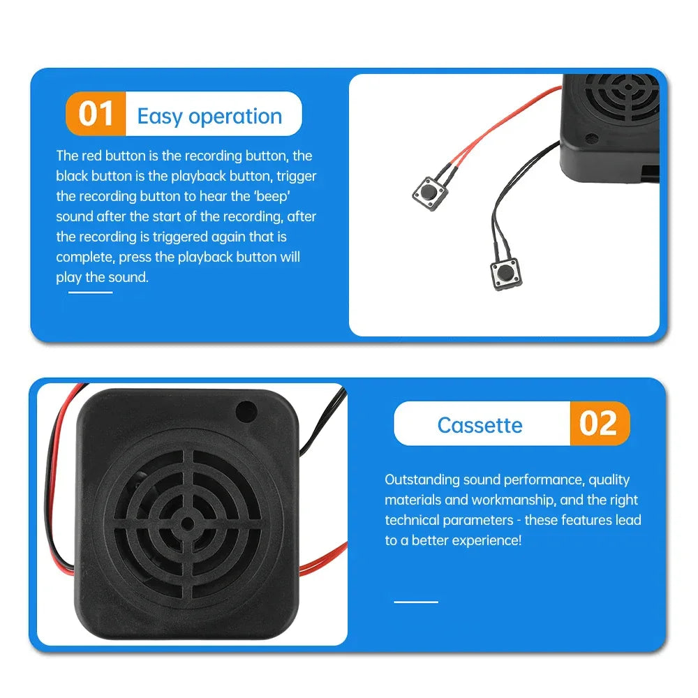 Recordable sound module 2/4 minute recorder DIY voice recording module with speaker button control for music box greeting card