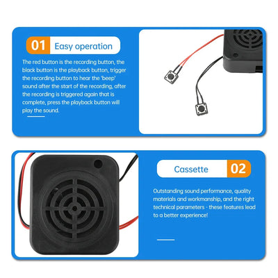 Recordable sound module 2/4 minute recorder DIY voice recording module with speaker button control for music box greeting card
