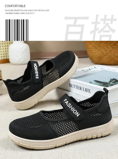 Women's Plus Size Wide Width Sandals Soft Sole Comfortable Mom Shoes Breathable Fabric Spring No Slip Chubby Feet Casual Walking