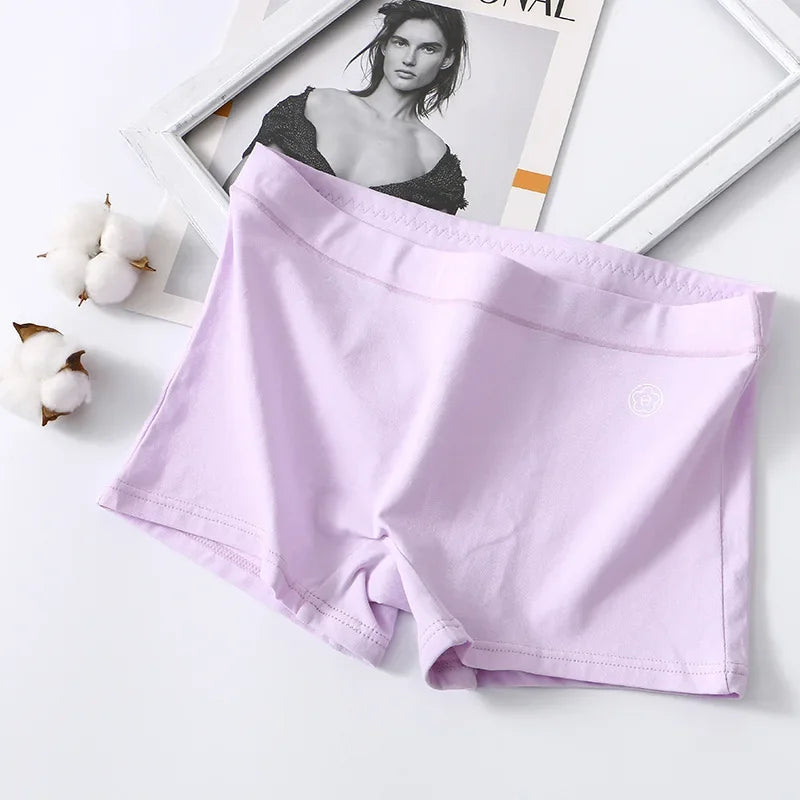 Women Boxers Underwear Cotton Breathable Ladies Safety Short Pants Female Seamless Underpants Solid Cozy Boyshorts Sexy Lingerie