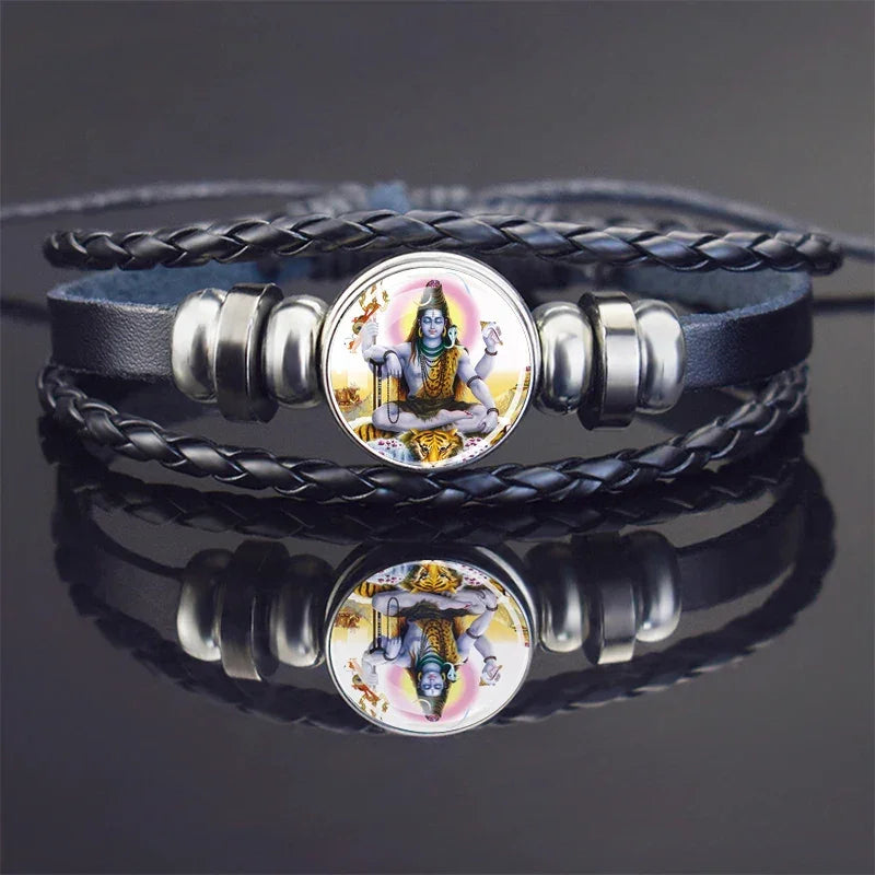 Hinduism God Bracelets Ganesha Vishnu Shiva Amulet Bracelet for Men Women Goddess of Kashmi Wealth Bangle India Buddhism Jewelry
