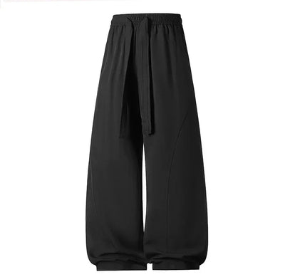 Men's Wide Pants Oversize Sports Streetwear Solid Color Sweatpants Summer Male Breathable Loose Trousers Streetwear Jogger Pants