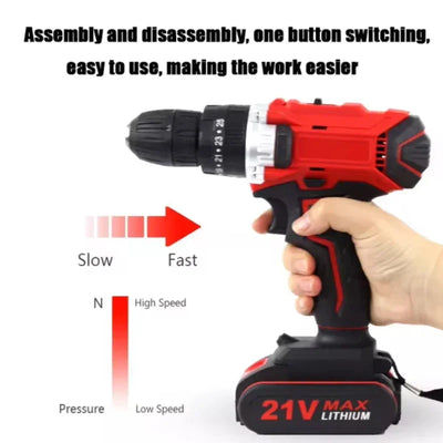 Charging hand DIY power tools 21V Electric cordless Screwdriver 2 features wireless hammer drill mini lithium battery