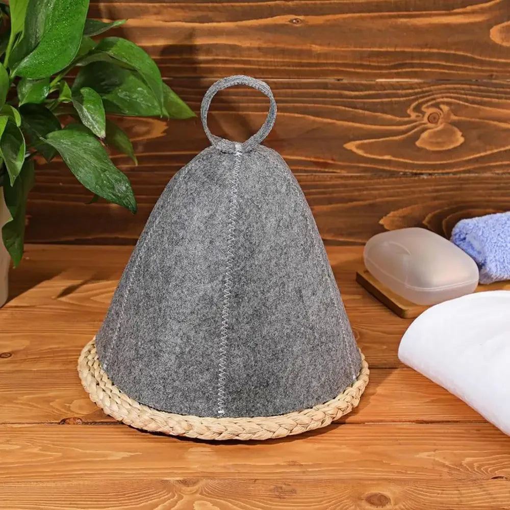 sauna Anti Heat Sauna Hat Thicken Wool Felt Shower Cap Women Men Steam Bath Shower Hair Turban Quickly Towel Drying Towel Hats