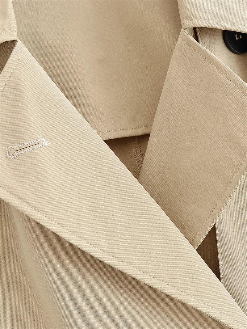 Fashionable khaki short hooded women’s summer jacket casual and versatile