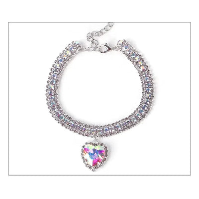 Rhinestone Pet Collars Sparkling 3 Rows Crystal Diamond Cat Small Dog Wedding Collar Puppy Girl Bling Necklace Pendant Jewelry