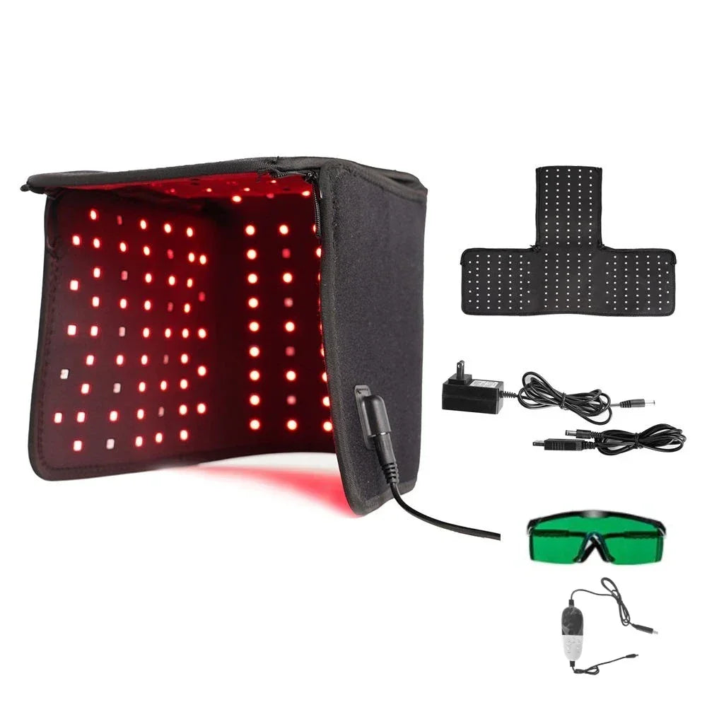 Red Light Therapy Hat with Controller 660&850 nm Red& Infrared Light For Prevent hair Loss Hair Regrowth Cap，Neck&Back, pad Wrap