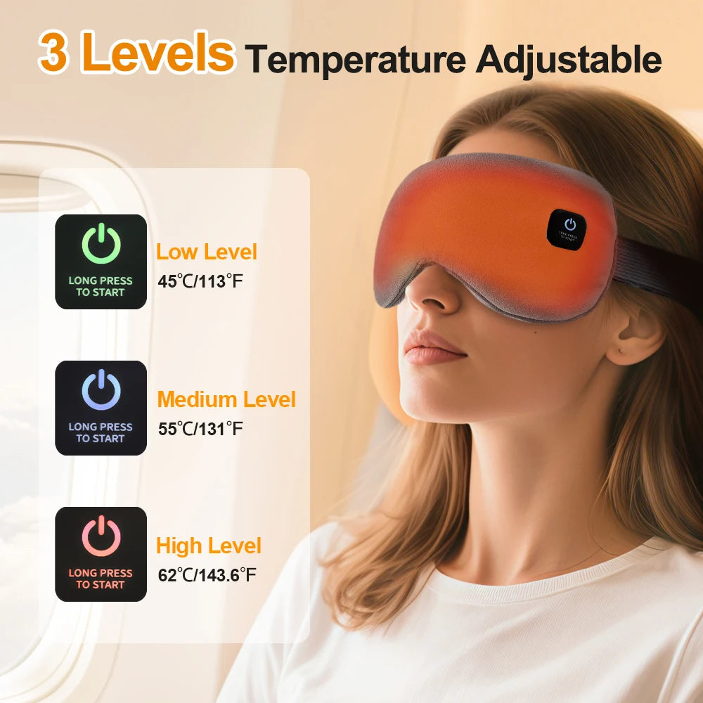 Electric Vibration Eye Massager Heated Eye Mask Wireless Relieve Eye Strain Dark Circles Dry Eye Fatigue Relief Sleeping Mask