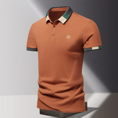 POLO shirt men's summer fashion ice silk quick drying short sleeved T-shirt solid color loose business collar pure cotton top
