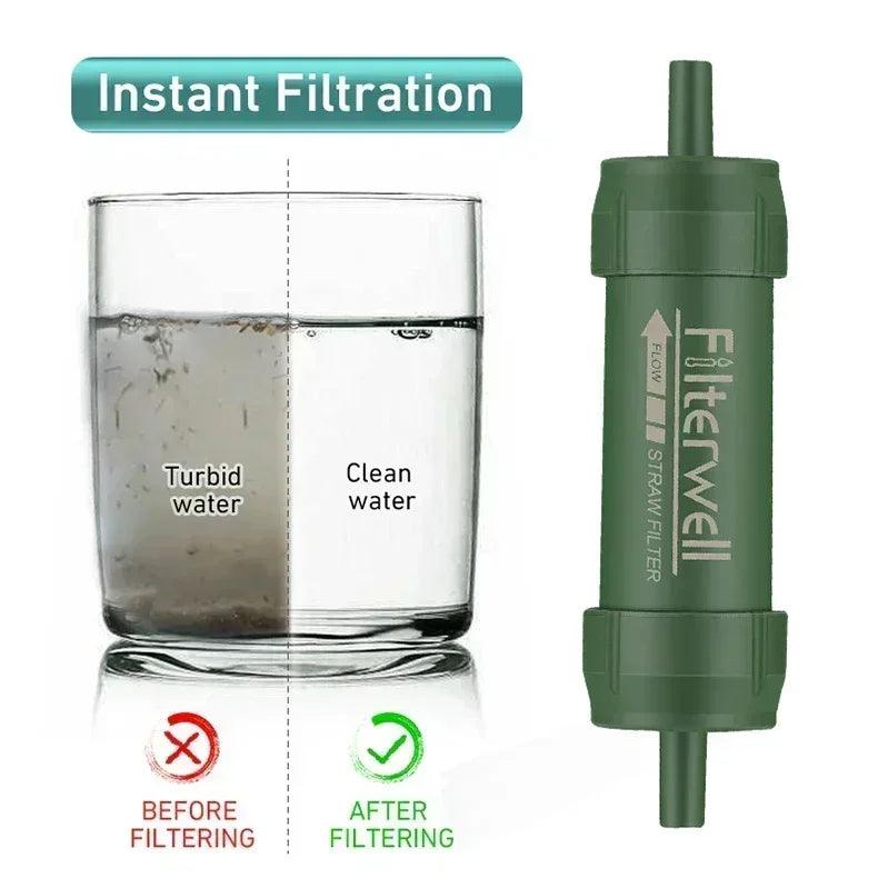 Outdoor mini water filter straw purification for survival or emergency supplies portable micron purifier storm