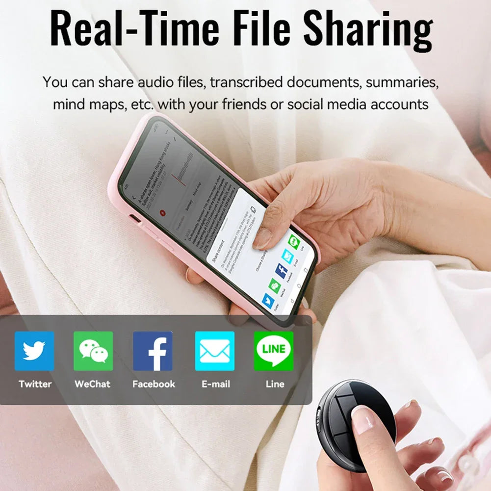 Digital Voice Control Recorder HD Noise Reduction Voice Activated Recorder with Real-Time Transcription & Translation Device