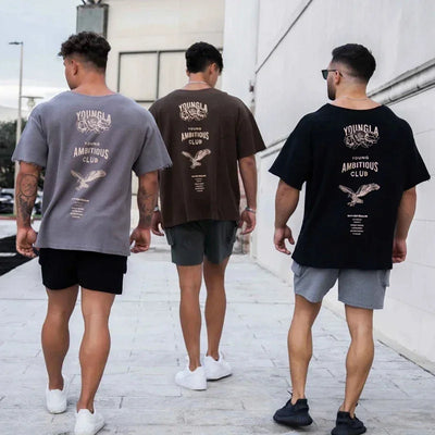 YA New style Oversized T-Shirt Fashion Trend Casual Men's Clothing Summer Loose Cotton Round Neck Print Plus Size Short Sleeves