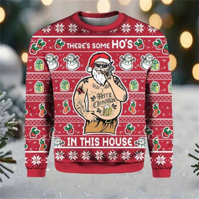 Funny Santa Claus Graphic Ugly Christmas Sweatshirts Autumn Fashion Leisure Y2K Children's Hoodies Men's And Women's Sweatshirts