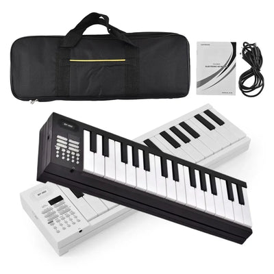 61 Key Foldable Electronic Piano Portable Piano Keyboard w/LED Display/Built-in Battery/Electronic Keyboard Musical Instrument