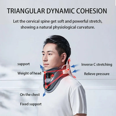 Cervical Neck Traction Device with Airbag Support Neck Brace Adjustable Ergonomic Neck Stretcher for Cervical Spine Alignment