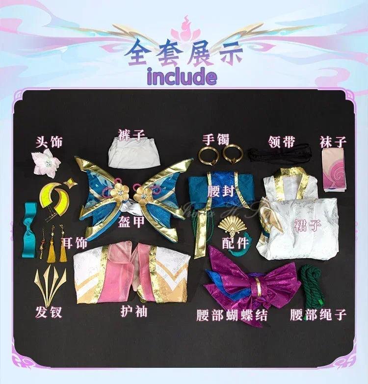 Irelia h lux lol spirit blossom cosplay costume for women game halloween party dress role cosplays
