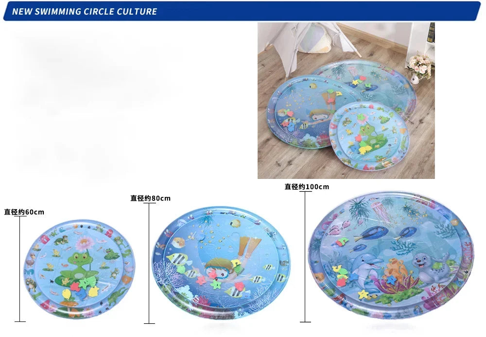 ROOXIN Baby Water Play Mat Inflatable Cushion PVC Infant Toddler Water Pad For Kids Outdoor Summer Playing Water Mat Water