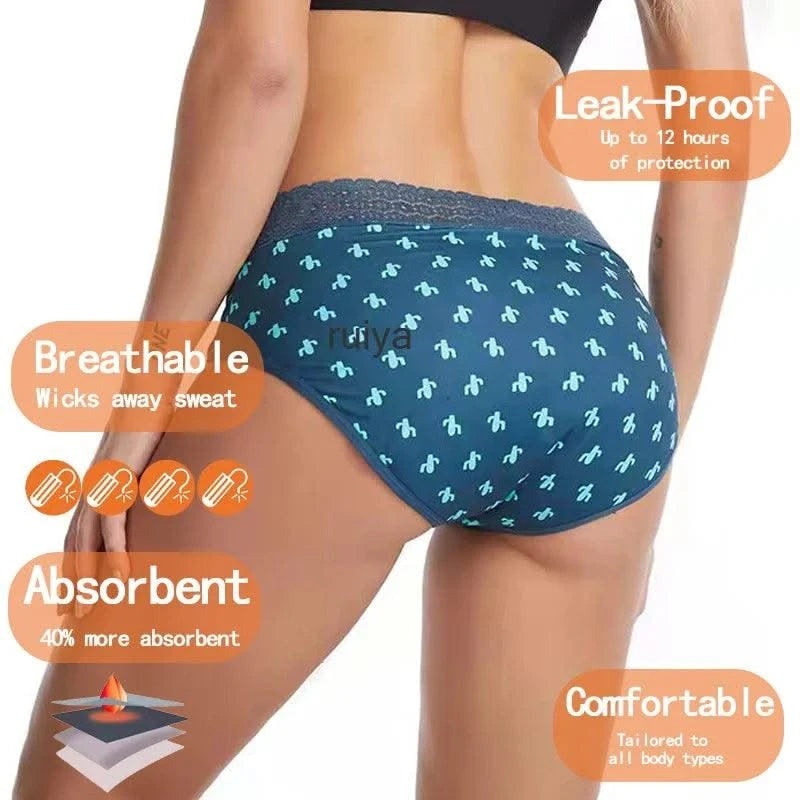 Women's Seamless Physiological Underwear 4-Layer Leak-Proof Menstrual Period Panties Breathable Antibacterial Menstrual Briefs