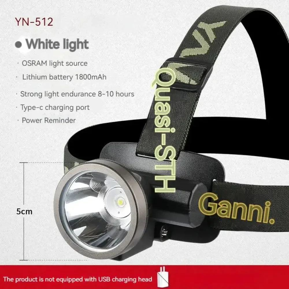 Rechargeable HeadLamp Strong Light Long Range LED Night Fishing Family Mountaineering Headlamp With Flashlight Small Mining Lamp