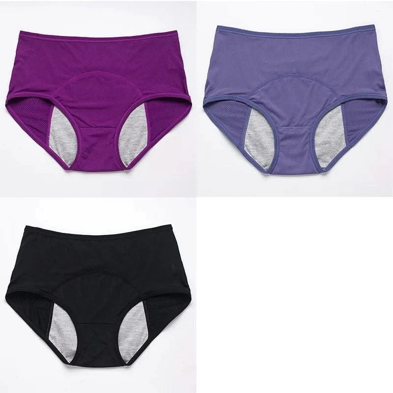 3pcs/Set Leak Proof Menstrual Panties Women Period Underwear Sexy Pants Physiological Underwear Plus Size Waterproof Briefs