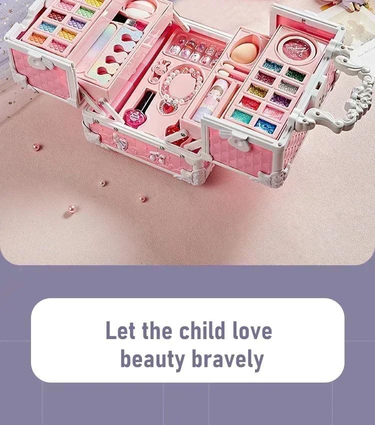 Kids makeup kit little girls 49 pcs washable real girl princess