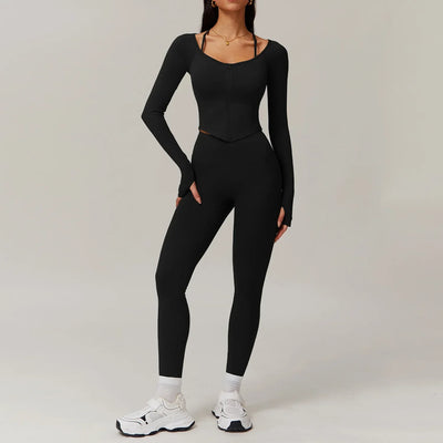 Ultra Premium 2PCS Women Tracksuits Yoga Set Long Sleeve