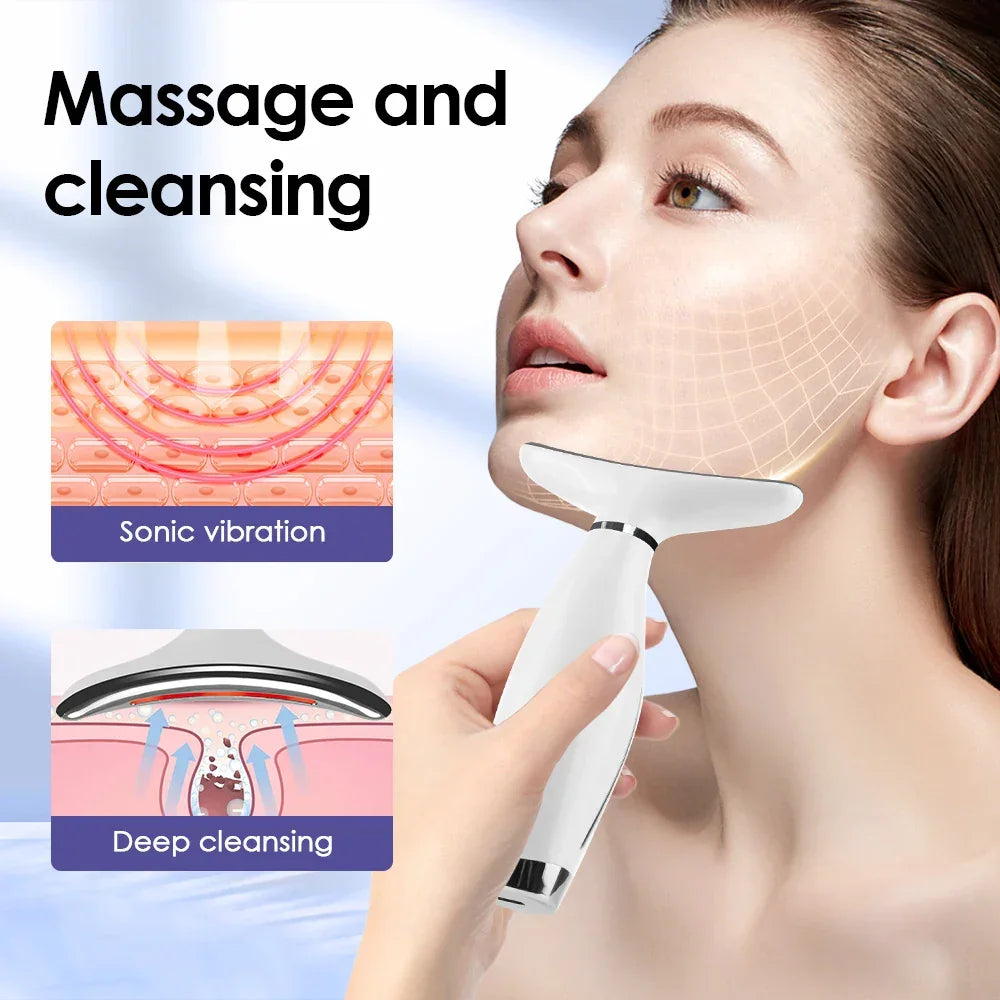 Electric Neck Lifting Beauty Device 7 Modes Facial Massager LED Lights Vibration Face Massage Double Chin Neck Lifting Massagers