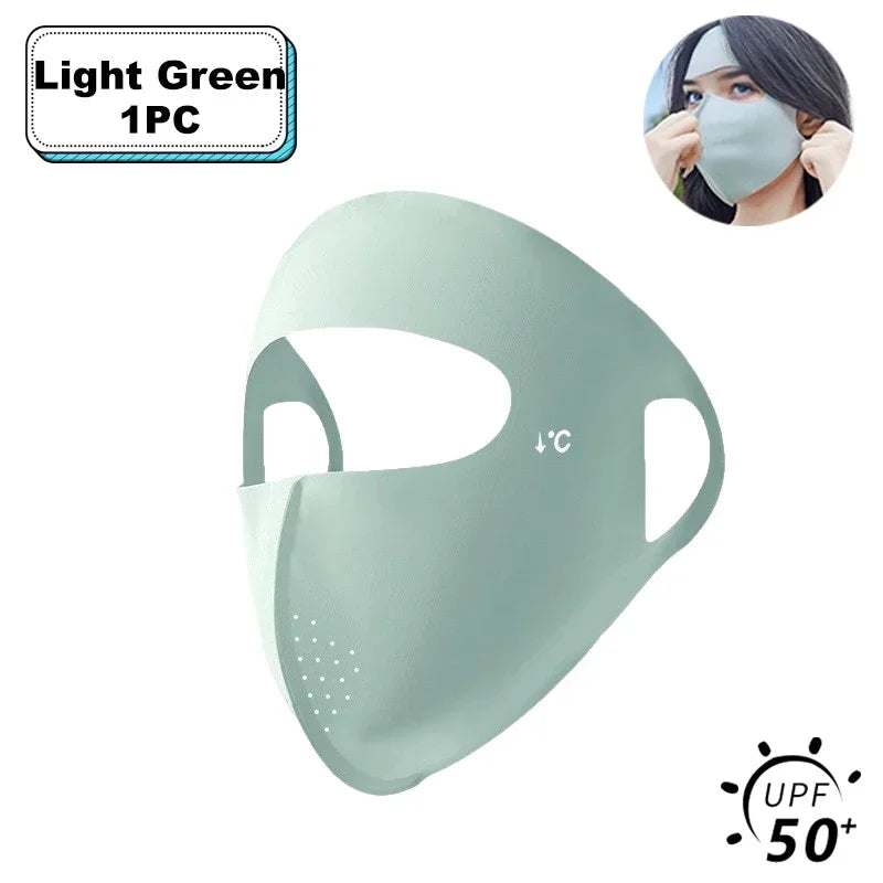 Women Full Face UV Protection Mask 3D Ice Silk Sunscreen Breathable Lightweight Summer Outdoor Sports Comfort Fit mask for men