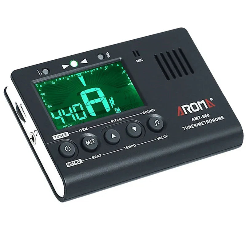 Electric Guitar Tuner And Metronome With Built-in Microphone, With A 6.3mm Pickup Cable, Used For Guitar Chromatic Bass Violin