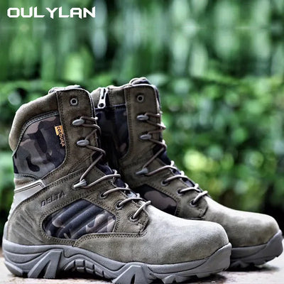 Climbing Outdoor Mens Work Safety Boots Camouflage Desert Boots Combat Training Shoes Outdoor Hiking Boots