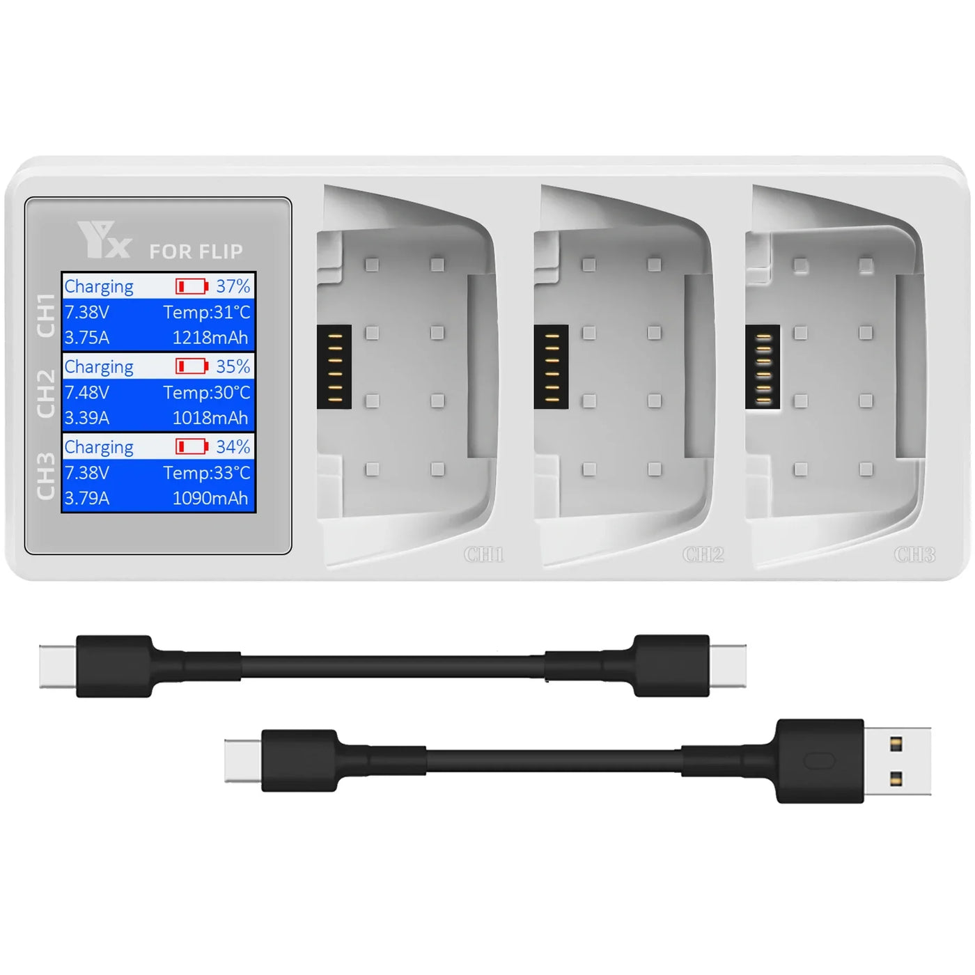 3 IN 1 Battery Charger For DJI Flip Drone Parallel Charging Hub Charging Board With Display Monitor Parts