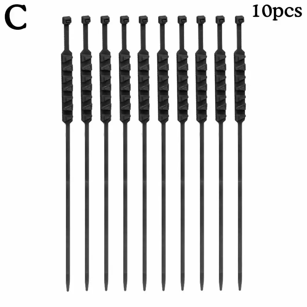 10pcs Anti-Skid Snow Chains for Motorcycles Bicycles Winter Tire Wheels Non-slip Cable Ties Motorbike Emergency Tire Chain Tool