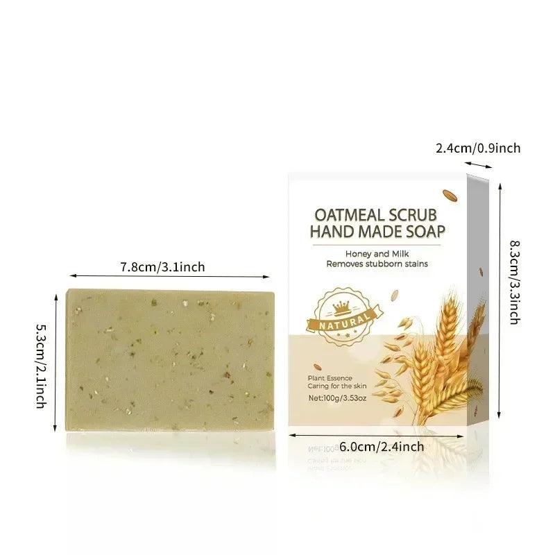 Handmade oat soap - natural gentle brightening exfoliating body facial