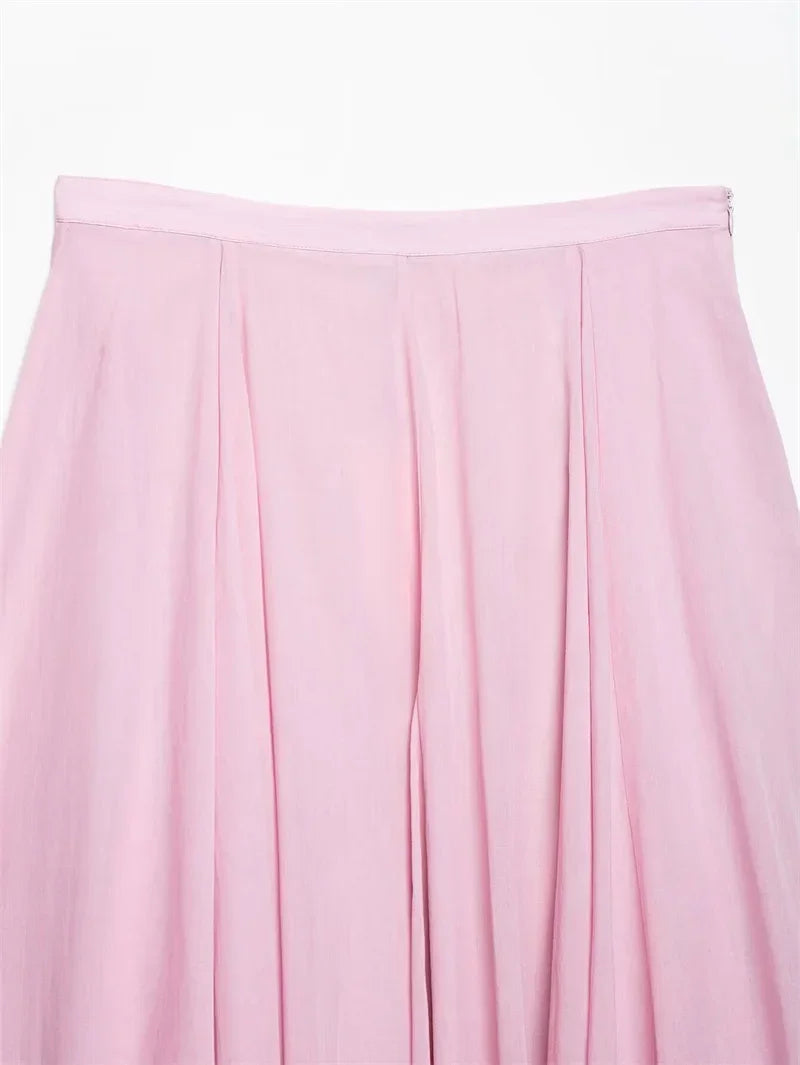 Women's Pink Pleated