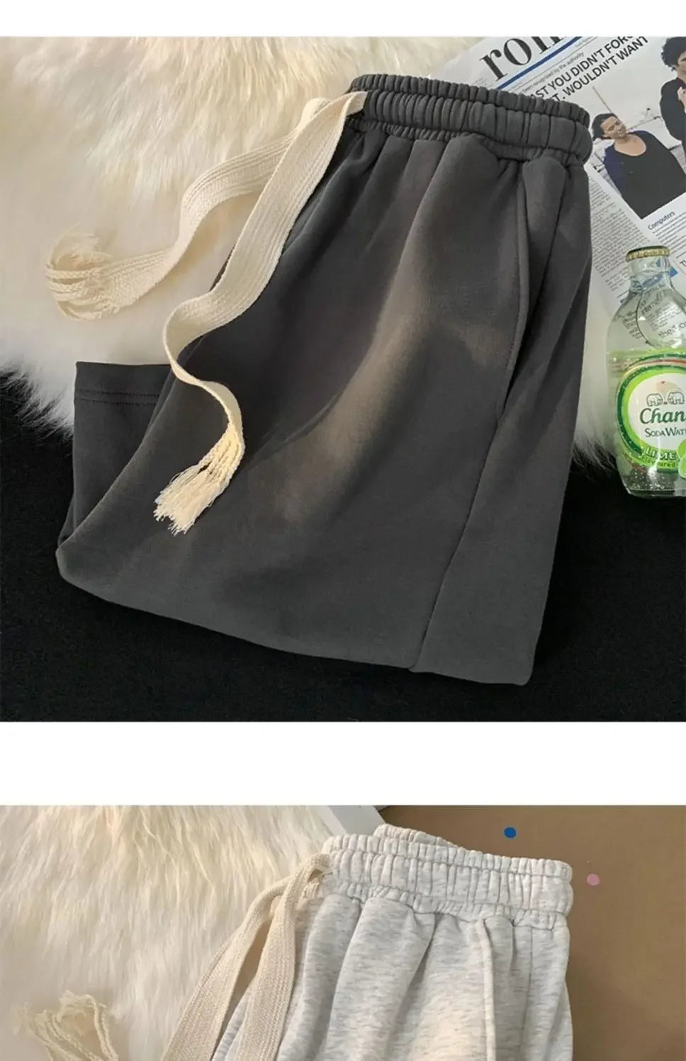 Solid Color Wide-leg Pants for Men New in Summer 2025 Loose and Versatile Sporty Mid-length Shorts Trendy