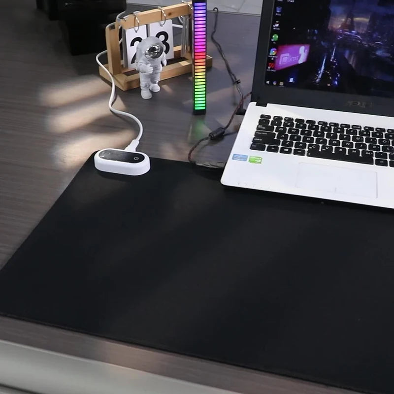 Warm Desk Pad Desk Hand Warmer Touch Control 5 Heating Grade Hand Heating Pad Desk Mousepad Fast Heating For Computer Keyboard