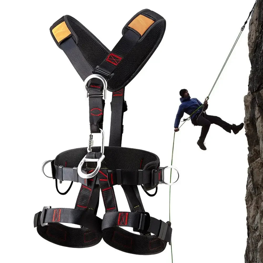 Full Body Roofing Harnesses Five-point Safety Belt With Adjustable Buckles Detachable Fall Harness For Men Tree Climbing Gear