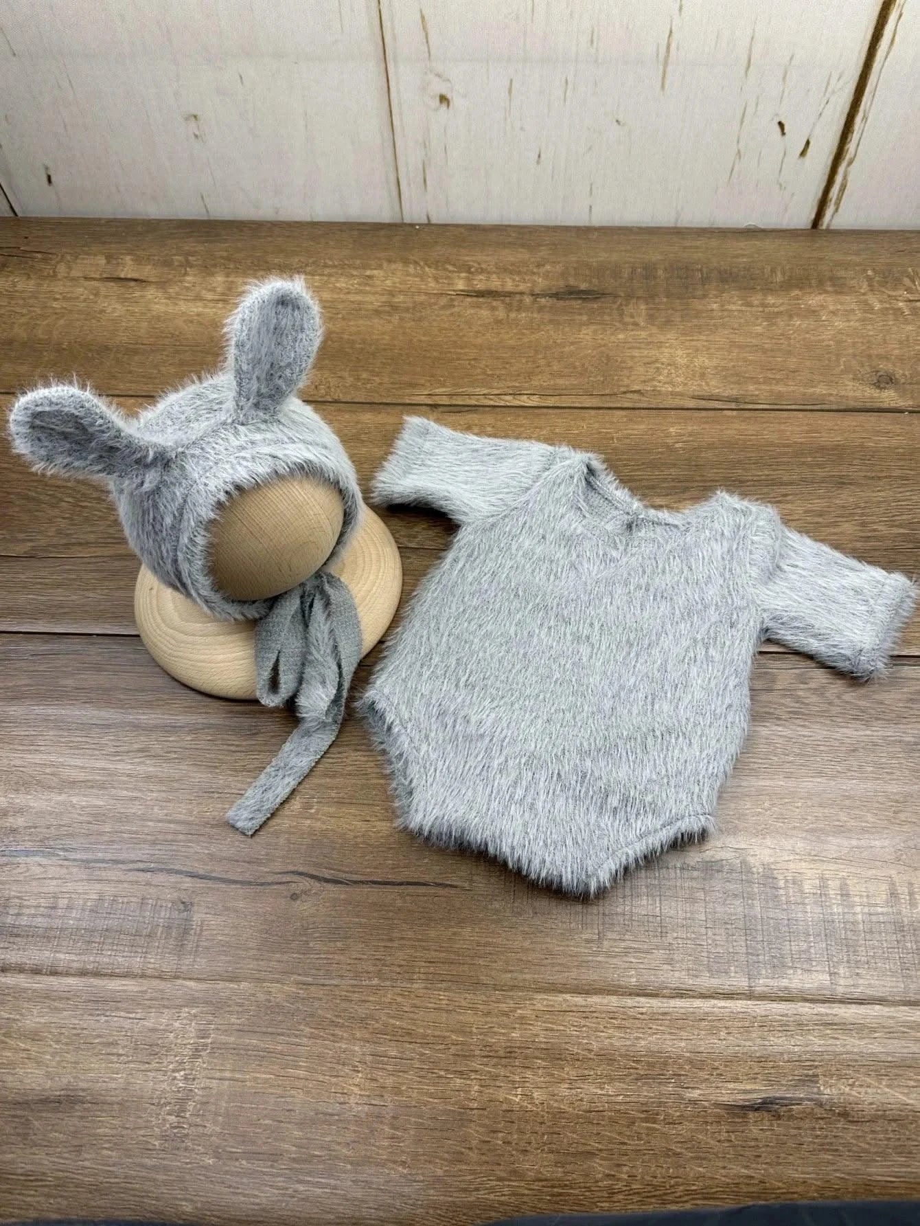 Newborn Photography Props Knitted Rabbit Doll Baby Outfit  |Cosplay Glasses Accessories