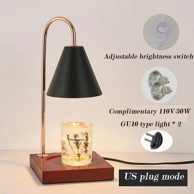 Bedside Candle Warmer Lamp Melt Lamps Stepless Dimming Table Lamp Wooden Base Candle Warmer Lamp 50W for Bedroom Decor Lighting