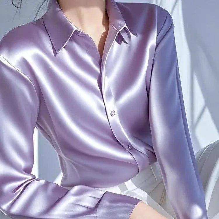 Pink Satin Women Waist-hugging Professional